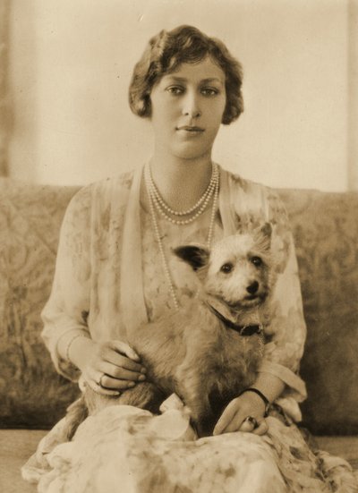 Princess Mary and Her Dog c. 1920 by Unknown